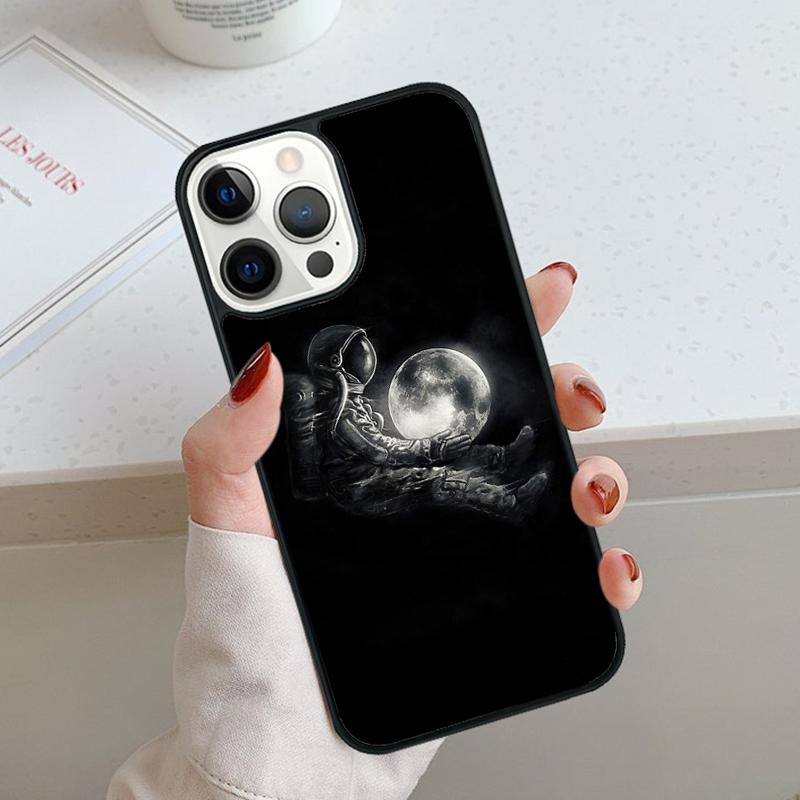 Space Astronaut Illustration Phone Case For iPhone 17 Air 11 12 13 14 15 16 Pro Max Cover For iPhone 17 Air Max Plus