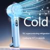 Portable Handheld Fan with Ice Sensation Cooling Technology, 4000mAh Rechargeable Battery, Foldable & Neck Hanging Design, Brushless Motor Mini Fan