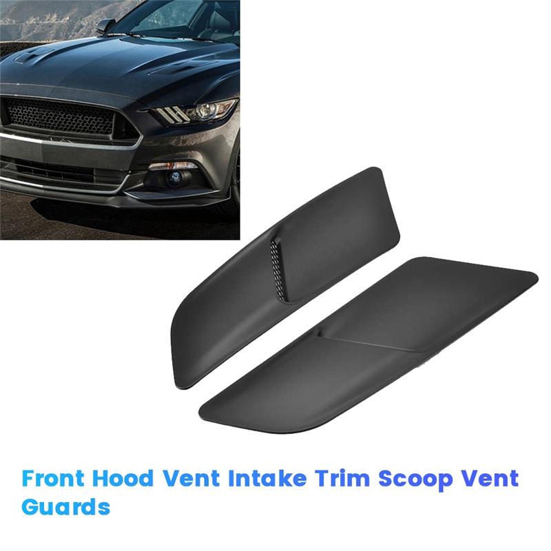1Pair Car Front Hood Vent Intake Trim Scoop Vent Guards For Ford Mustang 2015-2017 Extractor ert Air Vent Trim Panel