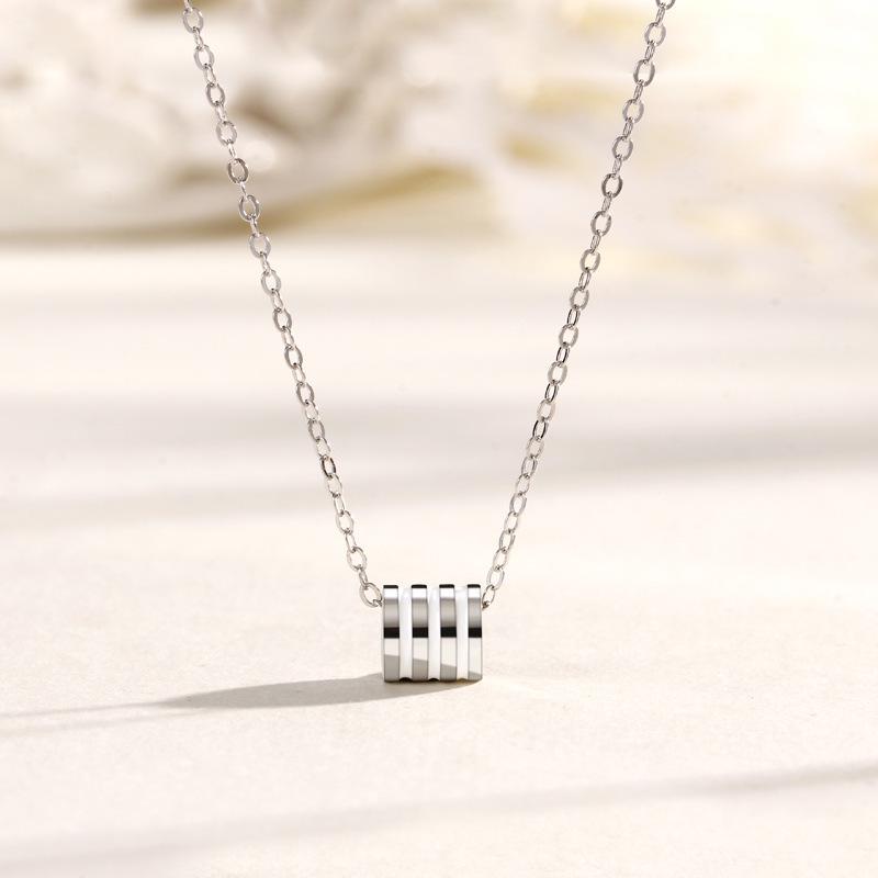 Iridescent Slim Waist 925 Sterling Silver Korean Style Temperament Collarbone Chain Necklace for Women 925 Silver