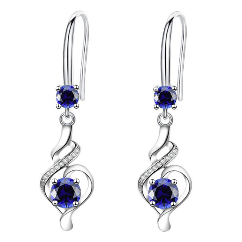 

Серьги женские с инкрустацией бриллиантами вращающееся сердце кулон длинный Senior Sense Temperament ушной крючок EG-34