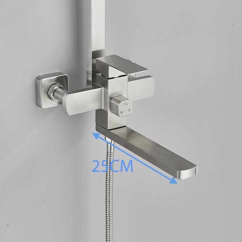 Brushed Nickel Bathroom Shower Set Hot Cold Bathtub Mixer Faucet Quality Brass Bathroom Shower Tap Rainfall Bath Shower System