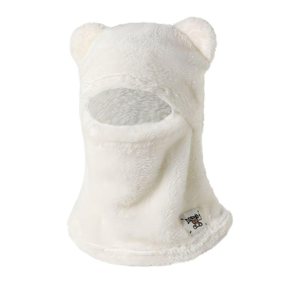 Windproof Cute Bear Cap Scarf Set Thickened Winter Hat Set Kawaii Pullover Cap Women Girls
