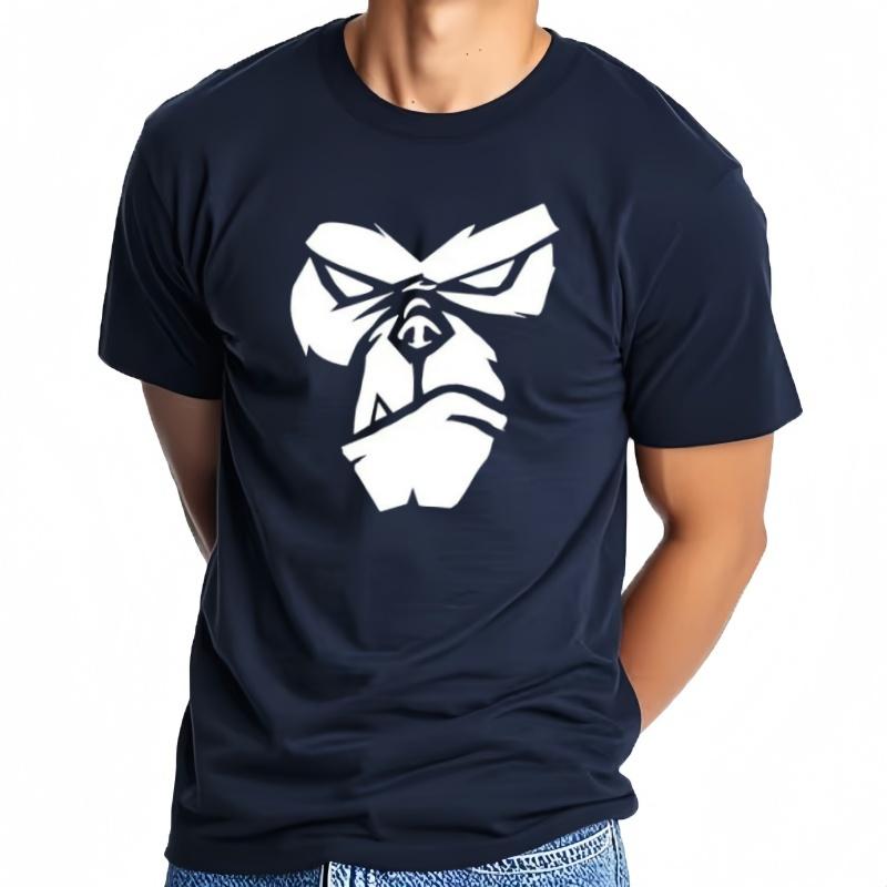 T-shirt With Gorilla Face Print Summer T-shirts For Men And Women 100% Cotton With Round Neck