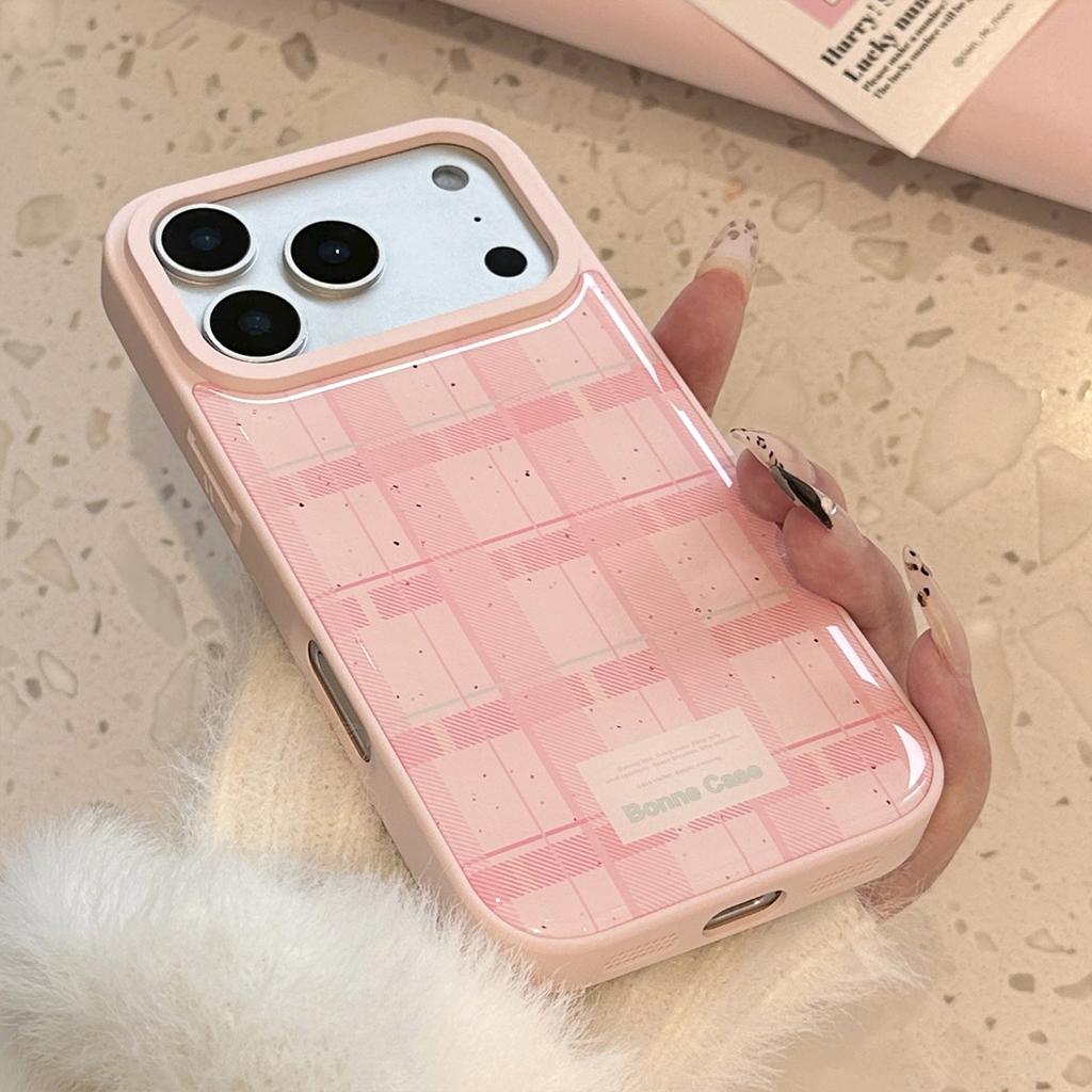 Drip Glue Powder Grid Pattern for Apple 17promax Phone Case 15 for IPhone 16 for Huawei for Samsung 13 Sweet Korean Series