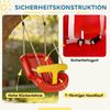 Baby Swing Adjustable Growing With Child Baby Seat with Backrest, Safety Rail, for Children 9-36 Months, Red