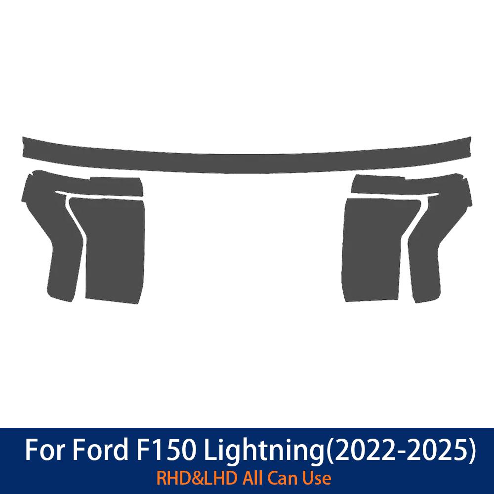 For Ford F-150 Lightning -2025 F150 Smoked Black Clear Car Headlight TPU PPF Kit Gloss Protection Film Sticker Accessories