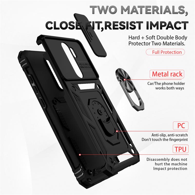 Full Cover For Redmi Note 8 Pro Case Redmi Note 8 Pro Push Window Magnetic Ring Phone Holder Back Case For Redmi Note 8 Pro Case