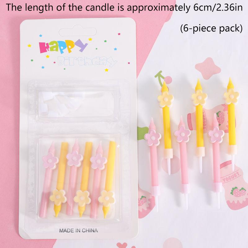 Kerzen Bunt 6 Stück/Packung Hochzeitsfeier Geburtstagstorte Kerzen Dekoration Partyzubehör für Kinder