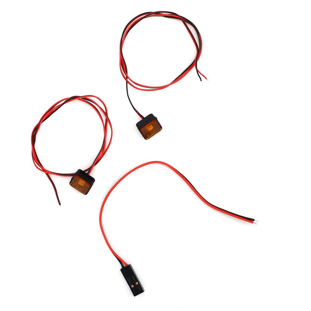 RC Car LED Lights Easy Installation Positive and Negative Power Headlight for Remote Control Cars Orange