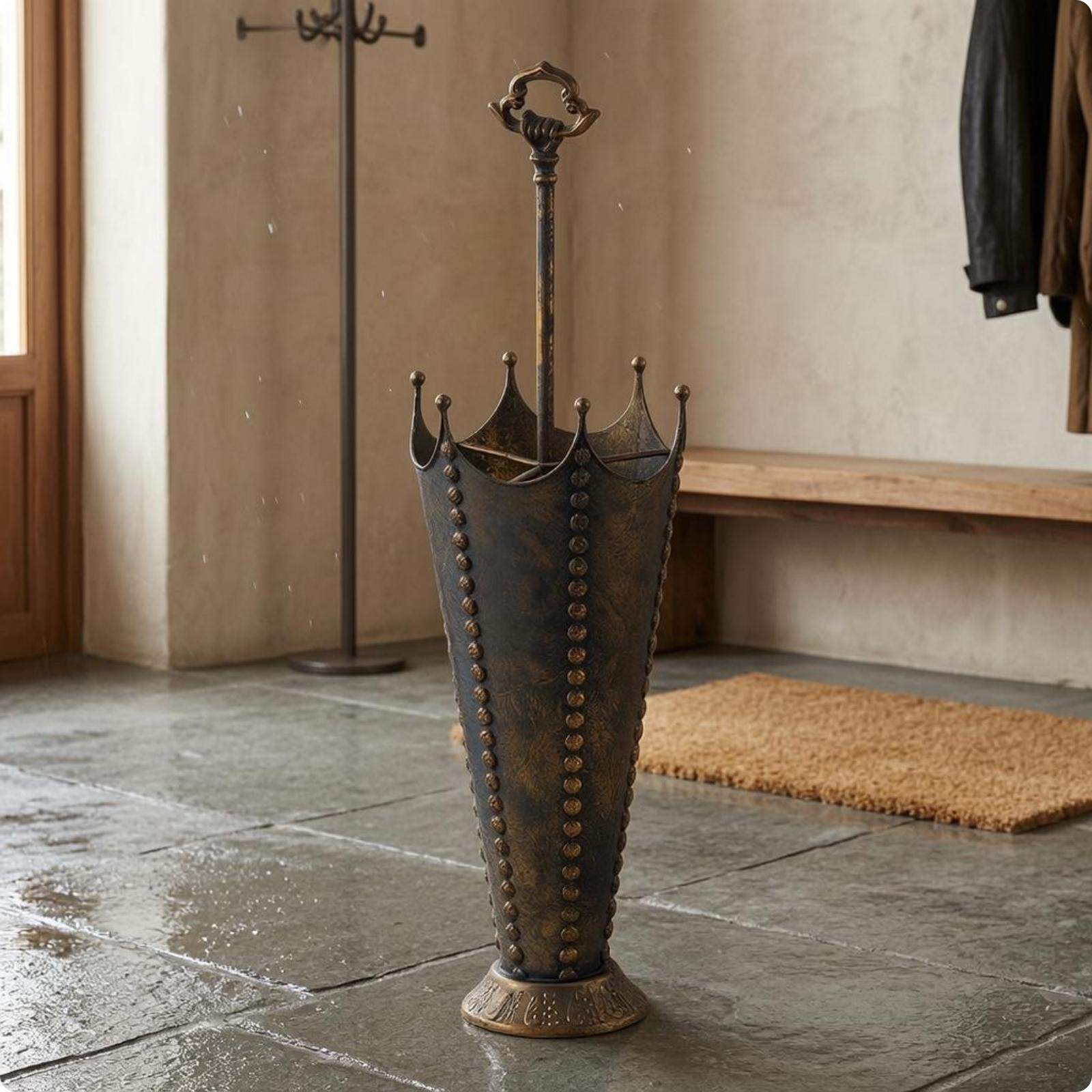 Metal Umbrella Stand Rustic Patina Home