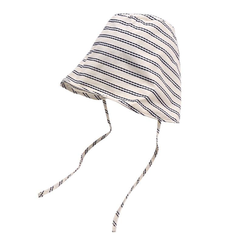 New striped big eaves bucket hat spring and summer face small hat women niche sunshade sunscreen basin hat tide