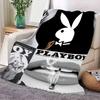 Playboy Bunny Logo Themed Blanket - Soft and Cozy Throw Blanket Featuring Iconic Playboy Graphics, Perfect for Cozy Nights, Livi