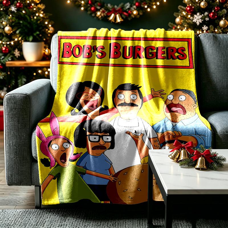 1pc Snug Bob's Burgers Cartoon Blanket, Lightweight and Durable Print Blanket, Perfect for Home, Couch, Bed, Picnic, Travel, Office