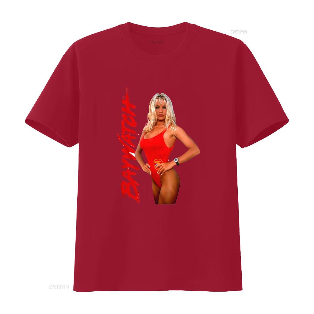 Baywatch Pamela Anderson Unisexs T Shirt 2X TV Beach Babe Lifeguard CJ Parker 2015 Red Print Design Vintage Soft