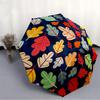 1pc Autumn Leaves Automatic Open 8-Rib Windproof Umbrella, Travel & Commuting, Suitable for All Seasons