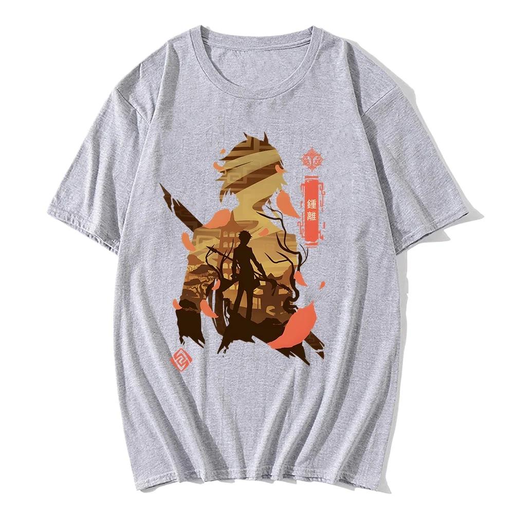 Genshin Impact Printing Tshirts Xiao Venti Print Tee Shirts Hu Tao Zhong Li Graphic T-shirt Kaedehara Kazuha Raiden Shogun Tees