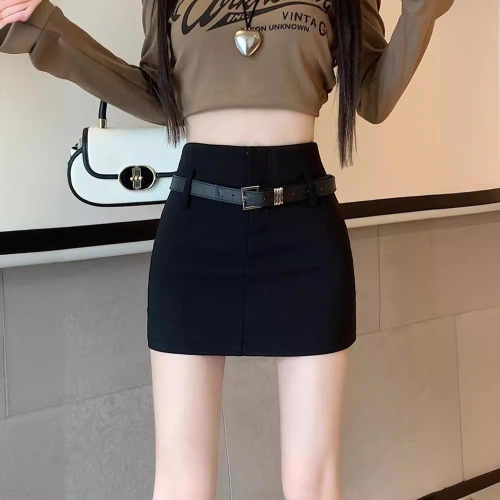 

Spicy Girl Street Style High-Waist Bodycon Midi Skirt for Women - Slimming Design, Anti-Exposure, A-Line, Summer 2024 S