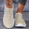 Scarpe da passeggio da donna, traspiranti, leggere, comode, con decorazioni in strass