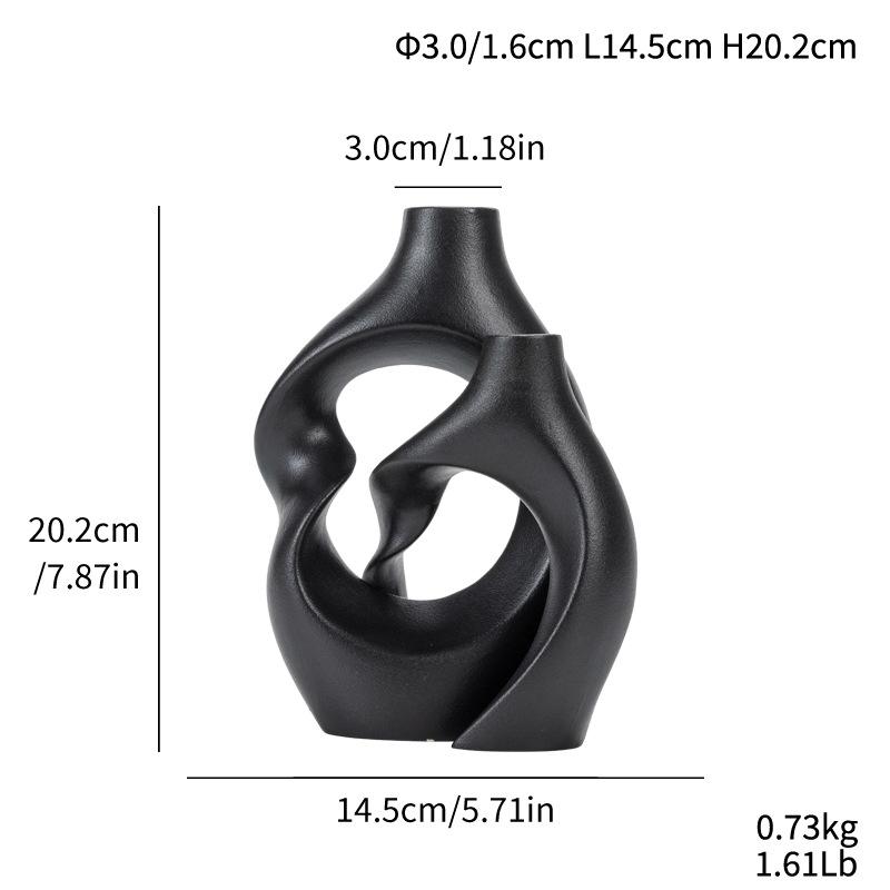 Heißer Verkauf Kreuz-Set Keramikvase Speziell geformter Blumeneinsatz Heim-Tischdekoration