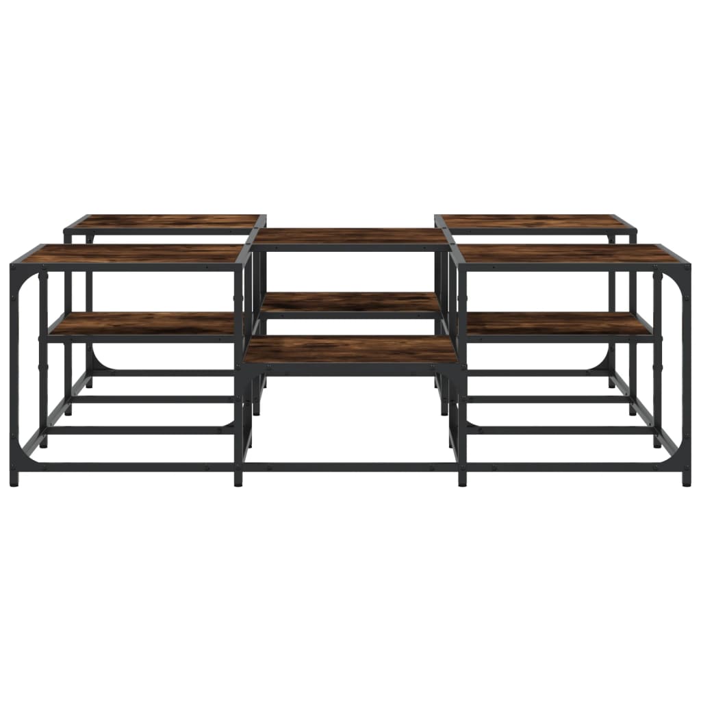  Coffee Table, Smoked Oak Color, 121x121x40 Cm