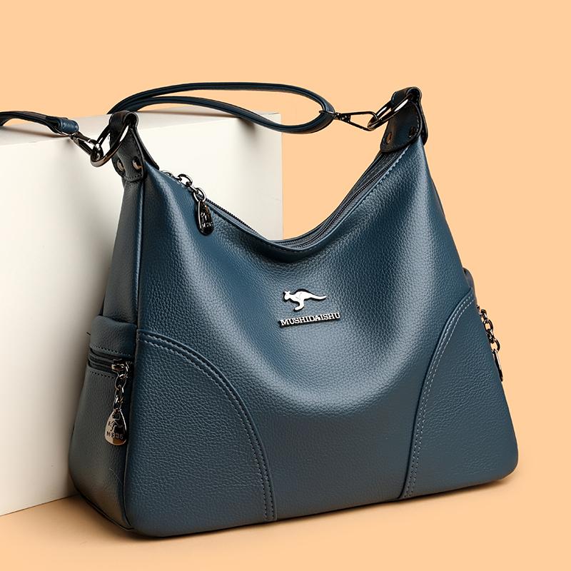 

Middle-Aged Mother Bag Women s Shoulder Bag Soft Leather Crossbody Bag коричневый
