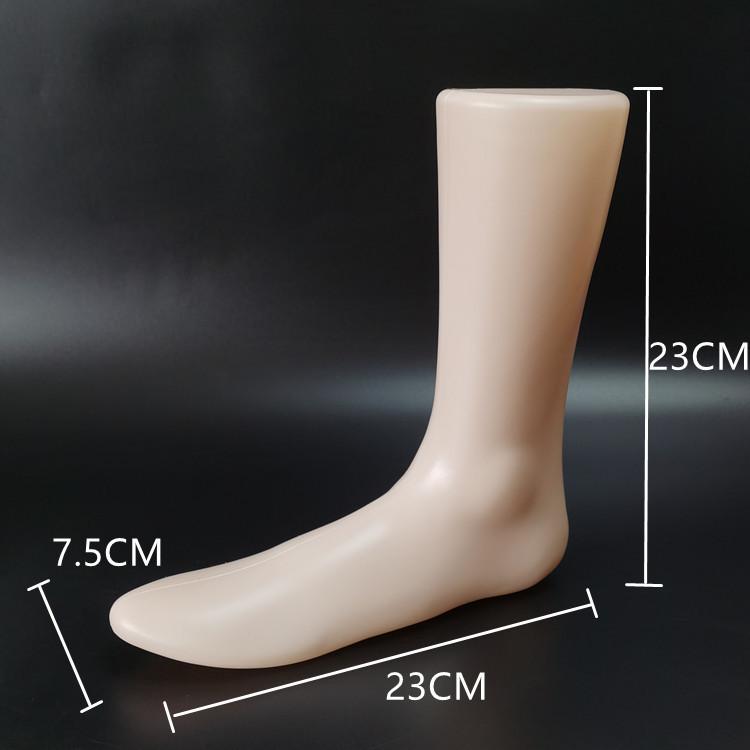 Black Plastic Foot Mannequin Model for Displaying Socks and Shoes - Male & Female Style, Flat-Bottomed, Ideal for Retail and Fashion Showcases.