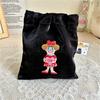 Cartoon Little Girl Mini Makeup Bag Embroidered Cute Girls Portable Pouch Bags Reusable Storage Bags for Women Kawaii Gifts New