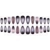 Night Sky Glitter Water Drop False Nails - 24-Piece Set, Detachable & Wearable