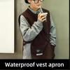 Waterproof Vest Apron Coffee Shop Cooking Aprons Oilproof Bbq Aprons With Big Pocket Kitchen Waiter Workwear Apron