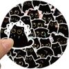 10/20/40pcs Kawaii Black Cat Graffiti Stickers Cute Cartoon Kitten Decals Water Bottle Notebook Phone Graffiti Sticker Kids Toy