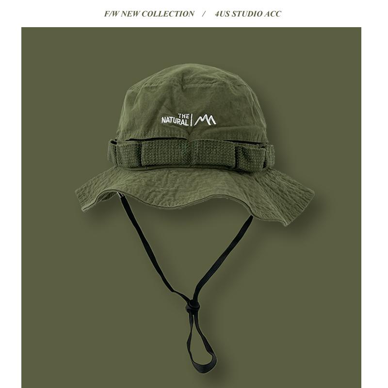 

Functional wind retro washed cotton bucket hat mountaineering sun protection hat women s outdoor camping fishing hat western cowboy hat men Adult (56-58cm) чорний