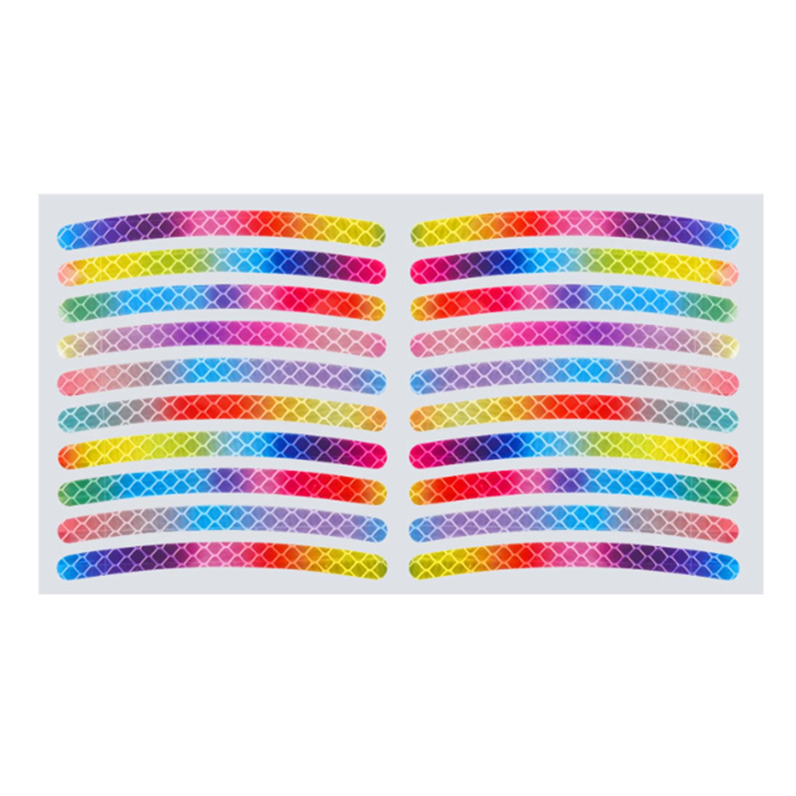 20 Pcs Waterproof Car Wheel Hub Reflective Sticker High Reflective Stripe Tape Car Strong Reflective Stripe Stickers 1
