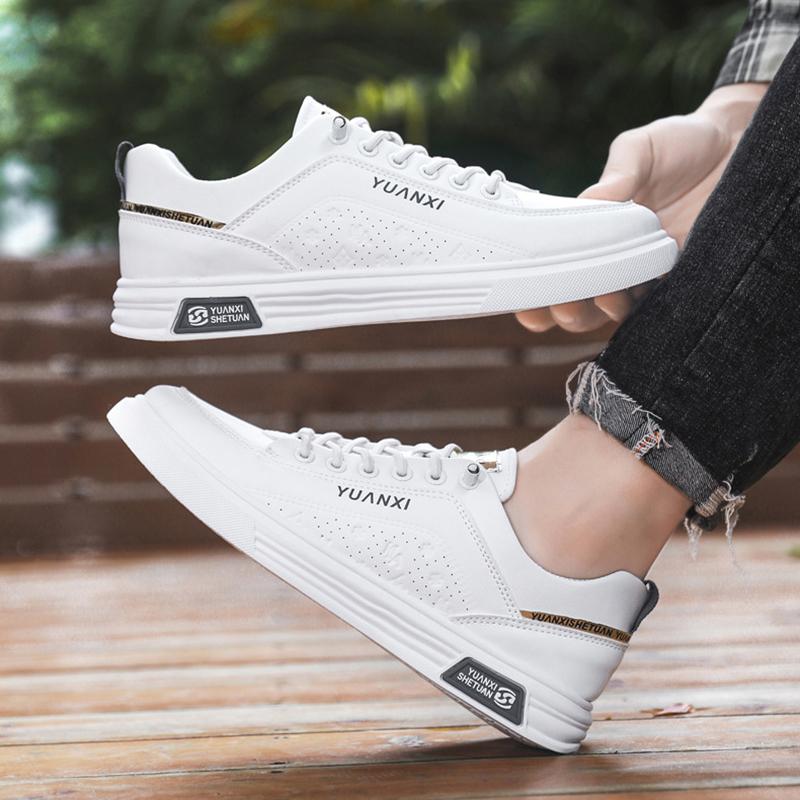 British Style Walking Flat Designer Shoes Mens PU Leather Board Shoe Outdoor Lightweight Leather Casual Breathable Sports Shoes