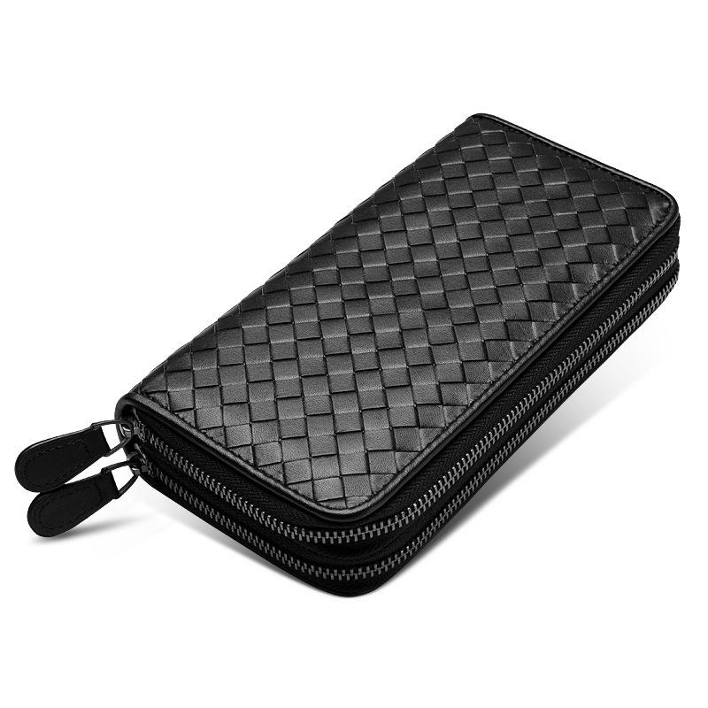 Light Luxury High-quality Clutch Bag, Leather Large-capacity Long Organ Clutch, Wallet, Woven Clutch Bag.