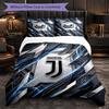 Juventus FC Vzor 3dílná souprava povlečení Měkký povlak na přikrývku z mikrovlákna s povlaky na polštáře do ložnice