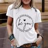 Women's Clothing Slogan Pattern Round-neck Short-sleeved Casual and Fashionable T-shirt