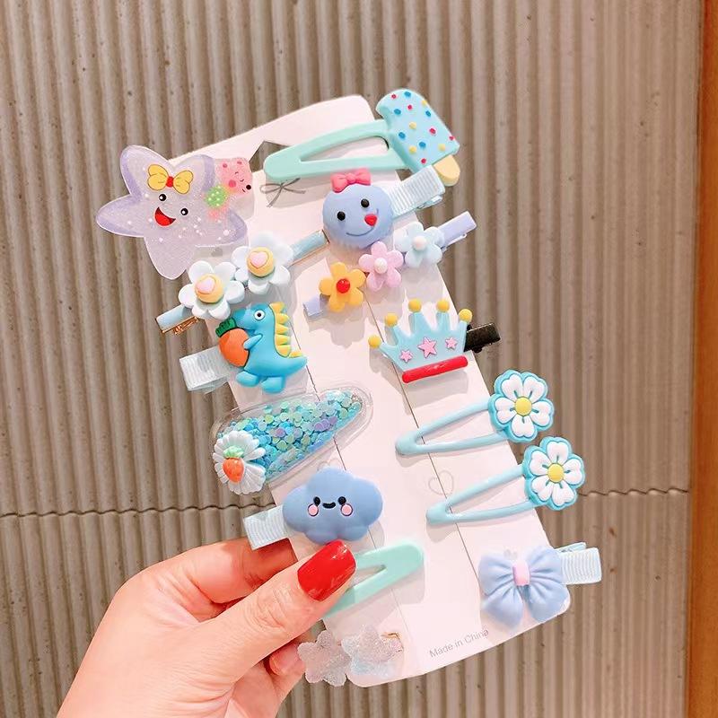 Korean Style Cartoon Hair Clips for Girls - Cute Princess Hair Accessories for Baby & Kids, Anti-Slip Baby Hairpins