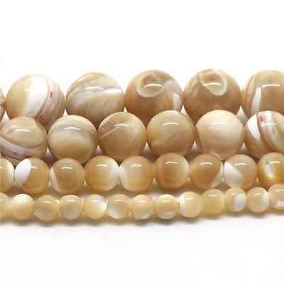 Pietra naturale di conchiglia di troco 4/6/8/10 mm perlina rotonda allentata da 15 pollici/filo per gioielli da donna che fanno fai da te