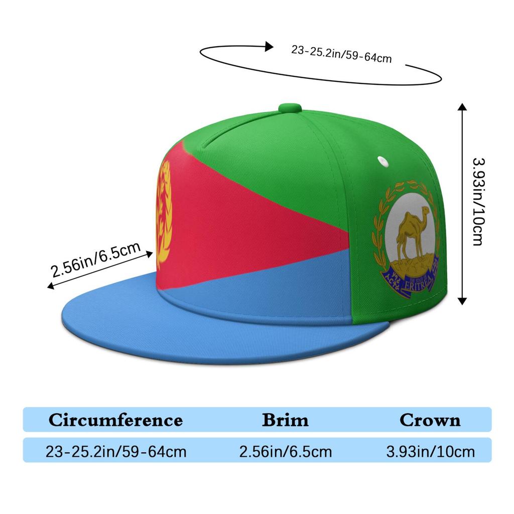 Eritrea Flat Brimmed Cap Free Custom Name Number Teams Logo Hip-hop Hat Number The State Of Eritrea Print Photo Headgear