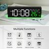 Digital Clock with Atmosphere Lights Modern Electronic Clock USB Charging Port Large Display for Bedroom Home Living Room Office