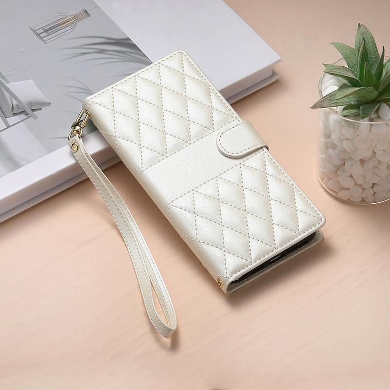 Flip Phone Case Popular for Iphone16 Mobile Phone Leather Case Crossbody Long Shoulder Strap Samsung Xiaomi OPPO