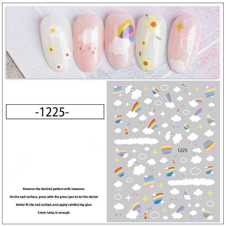 1pc 3D Nail Stickers Spring Summer Natural Flower Leaves Simulation Dried Flower Dragonfly Nail Applique Water Slides Decoration