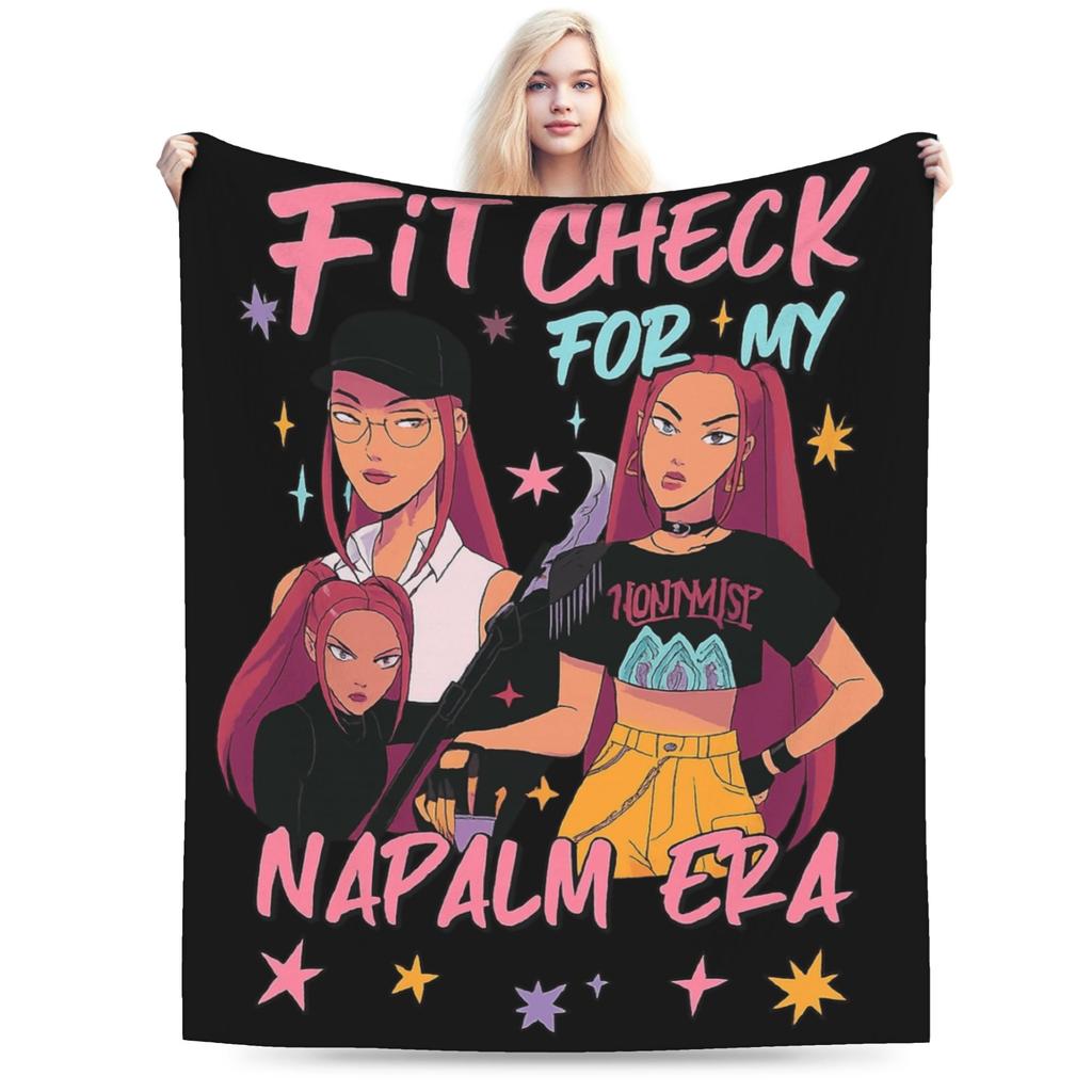 Jinu Huntrix Saja Boys K-Pop Demon Hunters Blanket Autumn Soft Throw Blanket for Girl Living Room Print Bedspread Sofa Bed Cover