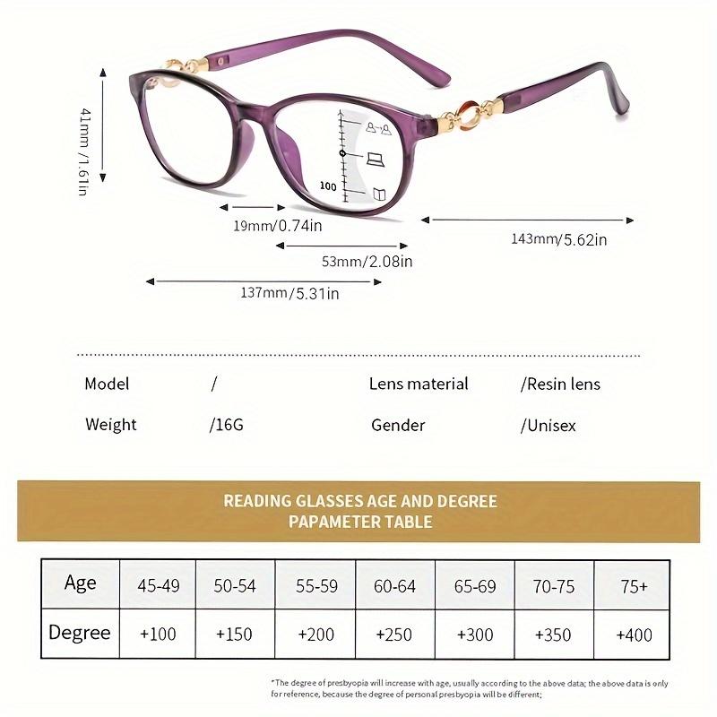 3 In 1 Progressive Multifocal Reading Glasses for Women Easy to Look Far and Near Available in +1.0 to +4.0 Strengths