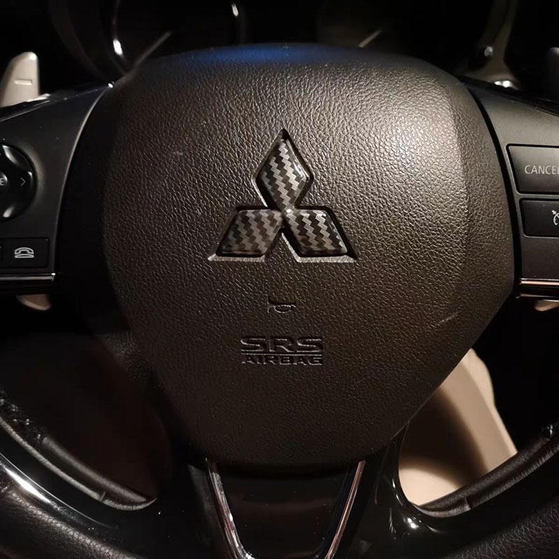 car Steering Wheel Decal 3D Sticker Badge Logo Accessories For Mitsubishi outlander Triton L200 ASX Mirage Pajero Eclipse Colt