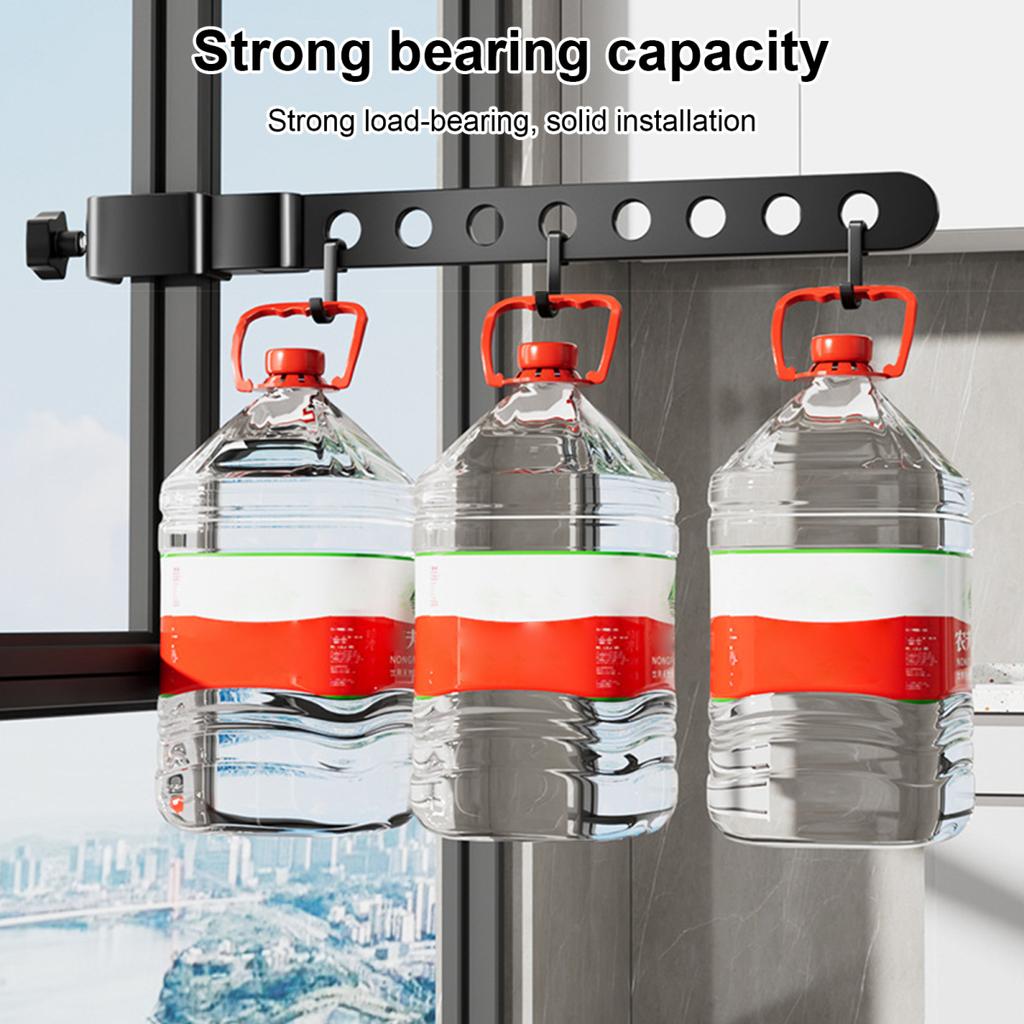 Umeraș pliabil pentru haine, cu clemă reglabilă, montare pe fereastră, rotativ, rezistent, pentru balcon, pentru uscare a hainelor, organizator