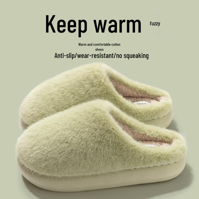 Women's Furry Cotton Slippers: Cozy, Velvet-Lined for Fall & Winter, Indoor/Outdoor, Also Available for Men