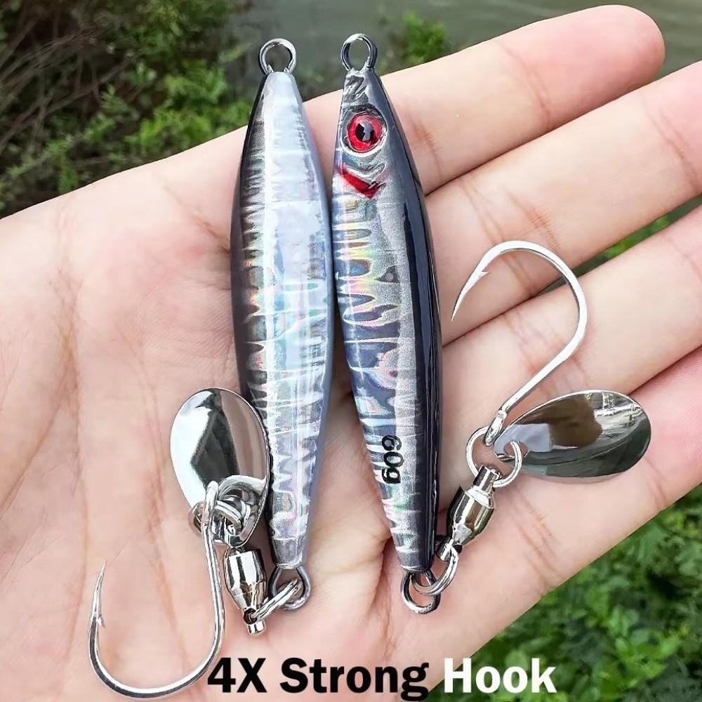 Spinner Blade Fishing Lure Set 60g 80g Weight Jigging Baits  Saltwater Fishing