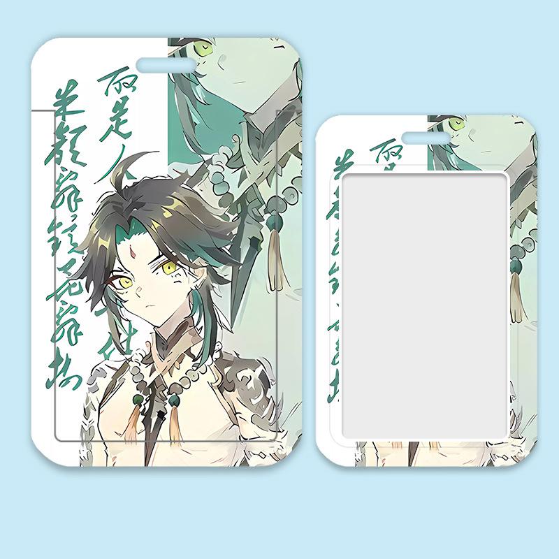 Game Genshin Impact Card Sleeve Business Retractable GanYu Credit Card Holders Bank ID Cover Cases Holders Bus Card Organizer